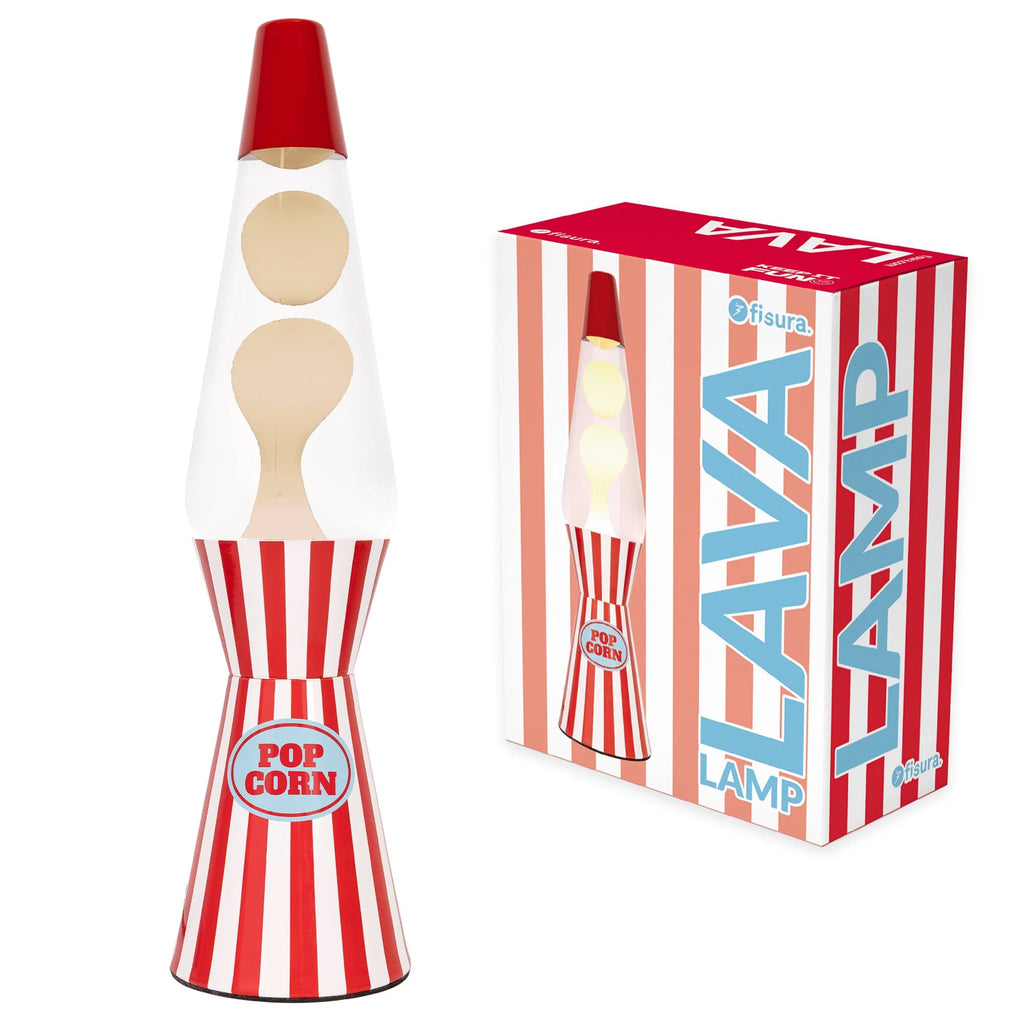 Fisura Design Lavalamp Popcorn met de verpakking ernaast