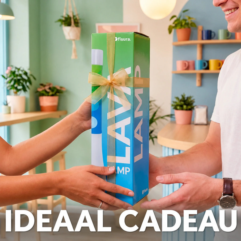 Fisura Design Lavalamp met Blauwe & Groene Lava - Zilver als ideaal cadeau